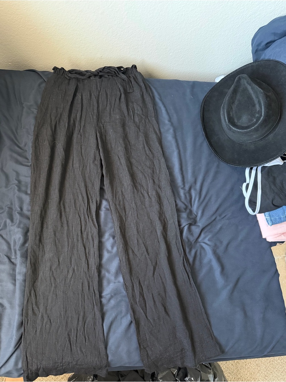 Bwear Black Wide-Leg Drawstring Pants